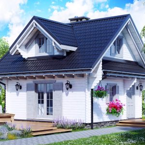 Drevená chata AUSTIN o rozmere 600x620 cm s podkrovím