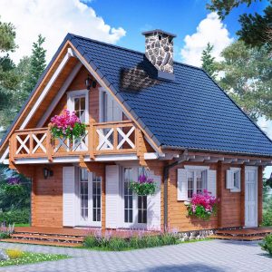 Drevená chata DALLAS o rozmere 600x830 cm s podkrovím