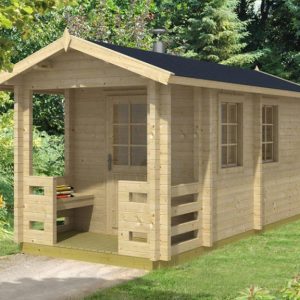 Drevená Sauna OSKARI o rozmere 234x500 cm s terasou