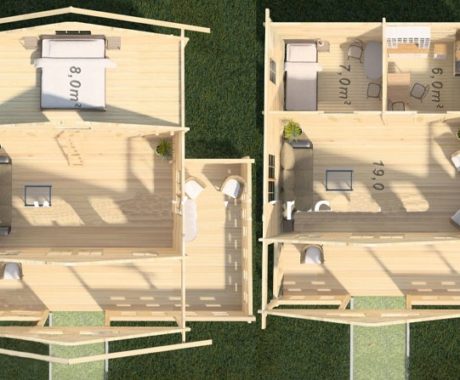 Záhradný domček CAIRO o rozmere 802x802 cm s terasou