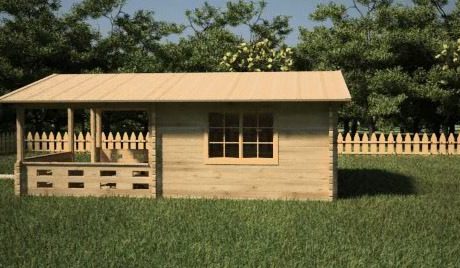 Záhradný domček MONACO o rozmere 500x700 cm s terasou