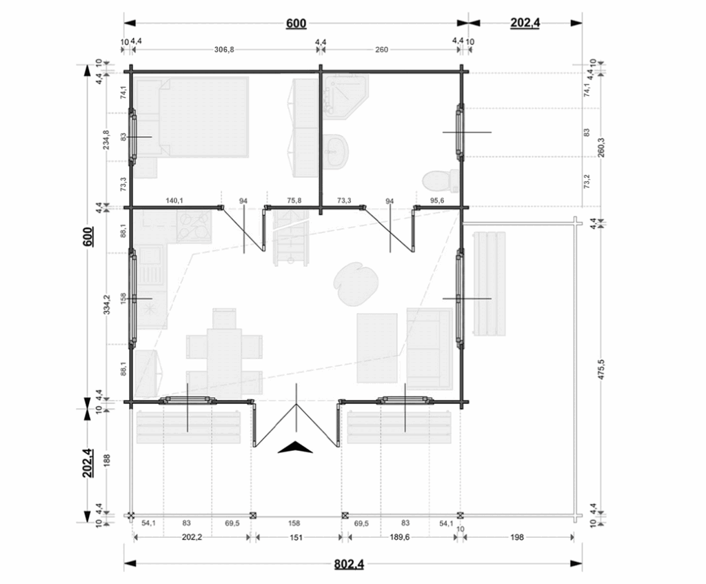 Záhradný domček CAIRO pôdorys