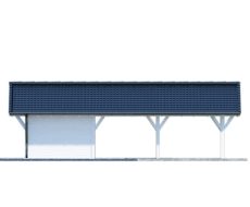 Prístrešok pre automobily PORI pohľad z boku