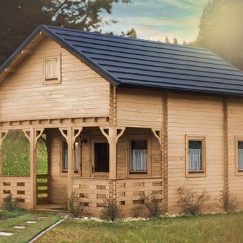 drevena chata s verandou atlanta