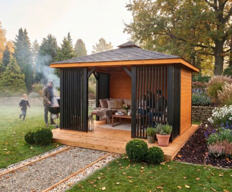 Altánok ARKANSAS – vizualizácia: grilovačka pri altánku