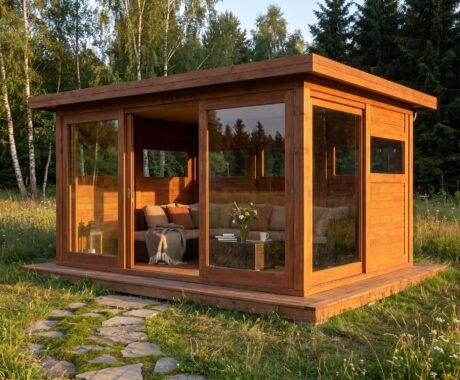 Altánok UTAH – vizualizácia: zlatá hodina v záhrade – pohľad 2