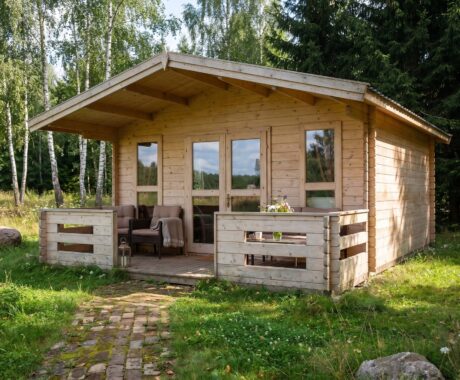 Záhradný domček FENIX – vizualizácia: letné popoludnie – pohľad 3